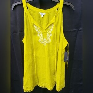 Crown & Ivy Acid Yellow Tank NWT